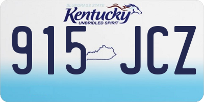 KY license plate 915JCZ