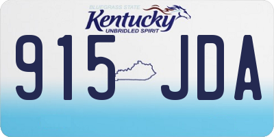 KY license plate 915JDA