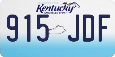 KY license plate 915JDF