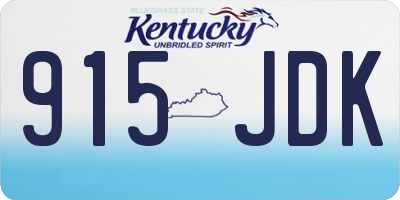 KY license plate 915JDK