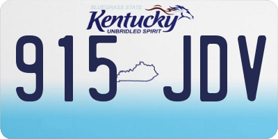 KY license plate 915JDV