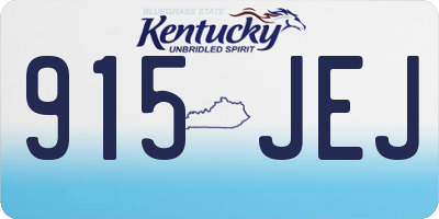 KY license plate 915JEJ