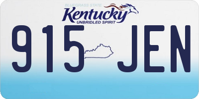 KY license plate 915JEN