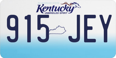 KY license plate 915JEY