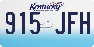 KY license plate 915JFH