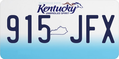 KY license plate 915JFX