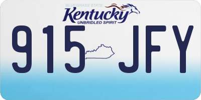 KY license plate 915JFY