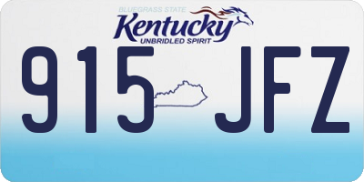 KY license plate 915JFZ