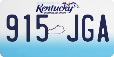 KY license plate 915JGA