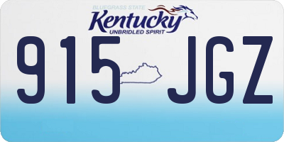 KY license plate 915JGZ