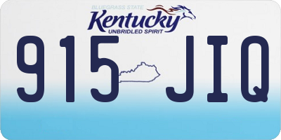 KY license plate 915JIQ