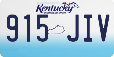 KY license plate 915JIV