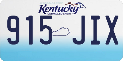 KY license plate 915JIX