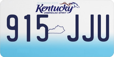 KY license plate 915JJU