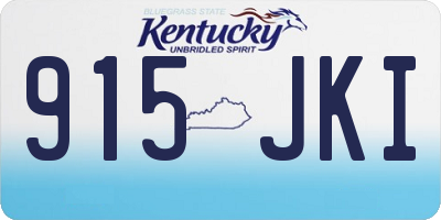 KY license plate 915JKI