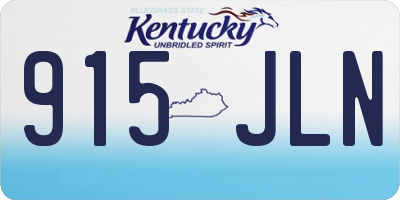 KY license plate 915JLN
