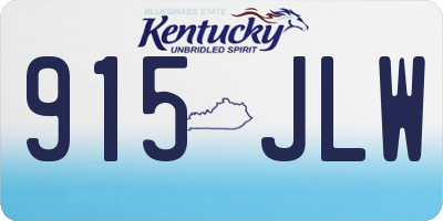 KY license plate 915JLW