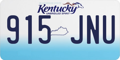 KY license plate 915JNU