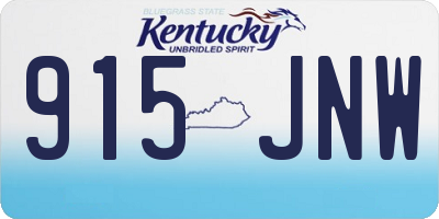 KY license plate 915JNW