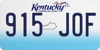 KY license plate 915JOF