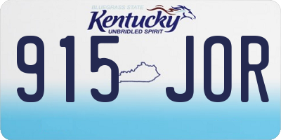 KY license plate 915JOR