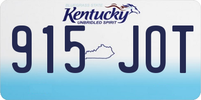 KY license plate 915JOT