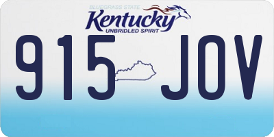 KY license plate 915JOV