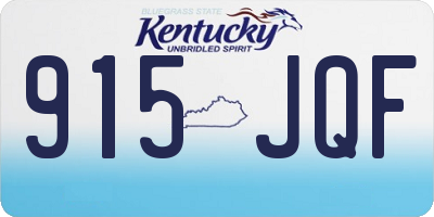 KY license plate 915JQF
