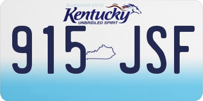 KY license plate 915JSF