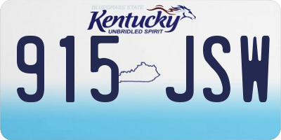 KY license plate 915JSW