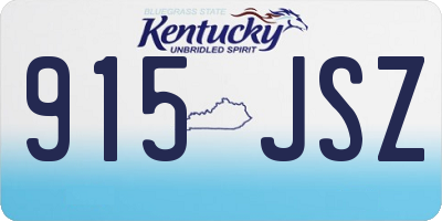 KY license plate 915JSZ