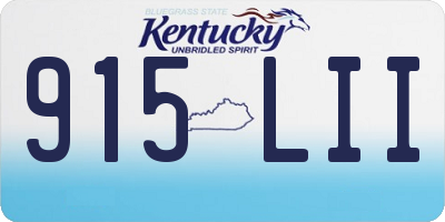 KY license plate 915LII