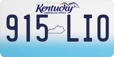 KY license plate 915LIO
