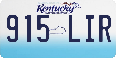 KY license plate 915LIR