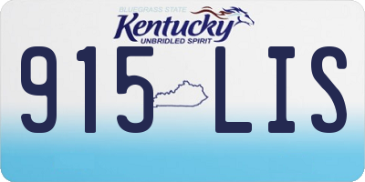 KY license plate 915LIS
