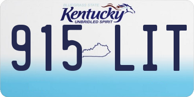 KY license plate 915LIT