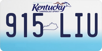 KY license plate 915LIU