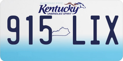 KY license plate 915LIX