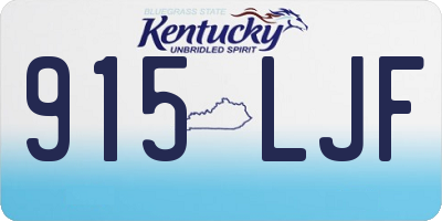 KY license plate 915LJF