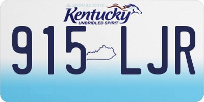 KY license plate 915LJR
