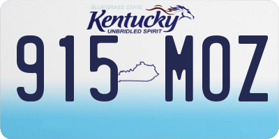 KY license plate 915MOZ