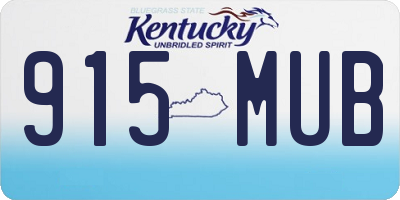 KY license plate 915MUB