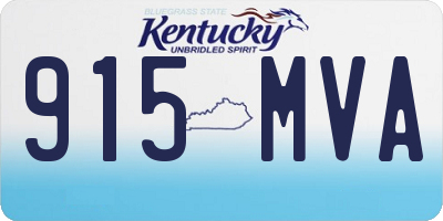KY license plate 915MVA