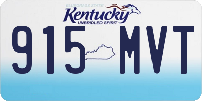 KY license plate 915MVT