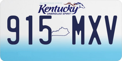 KY license plate 915MXV