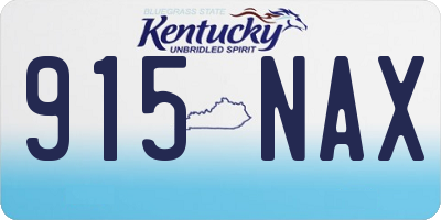 KY license plate 915NAX
