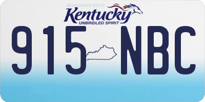 KY license plate 915NBC