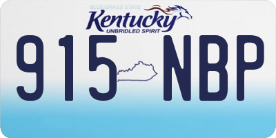 KY license plate 915NBP