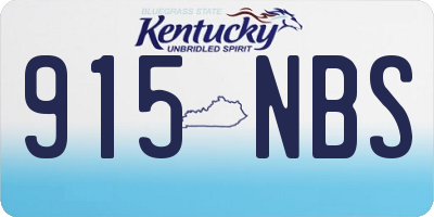 KY license plate 915NBS