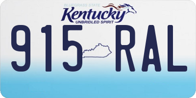 KY license plate 915RAL